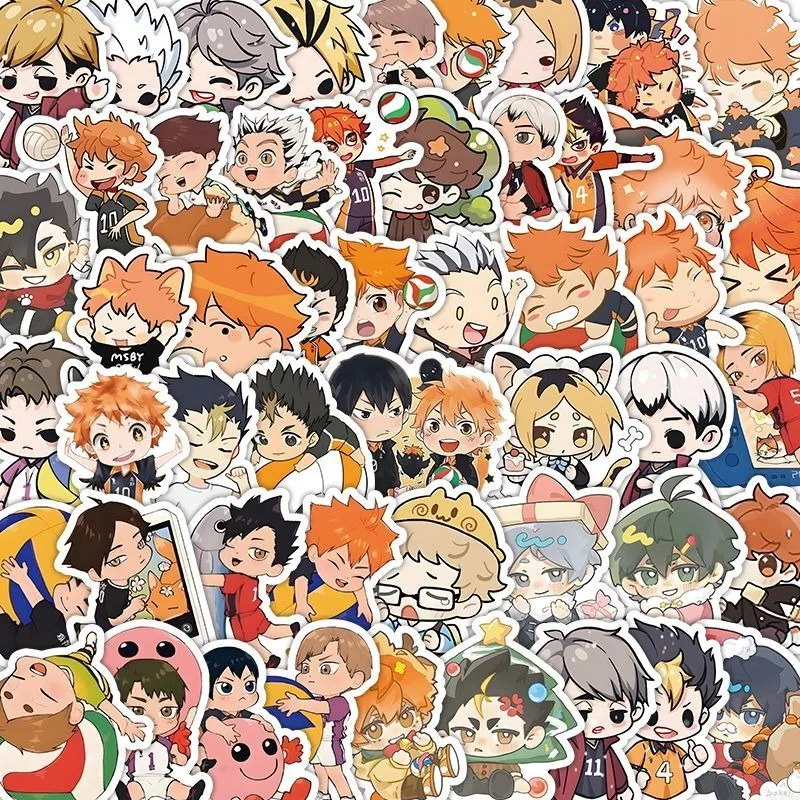 

Haikyuu anime stivkers kawaii Shoyo Hinata Childrens Stationery Student Message Collection friend Gift Waterproof diy phone case