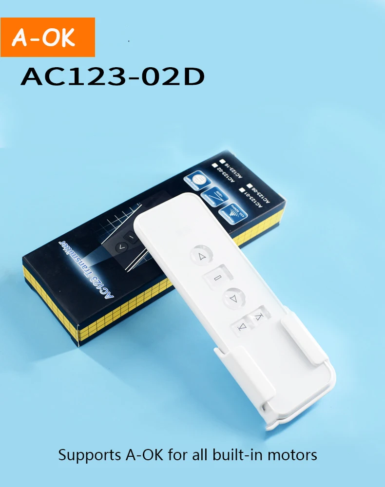 Electric curtain accessories A-OK remote control dual frequency dual control channel wireless RF transmitter AC123-02