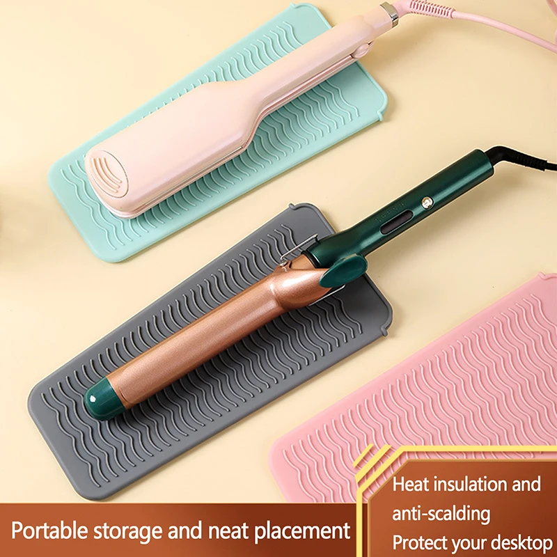 New 1PC Multifunctional Silicone Heat Resistant Pad Insulation Mat For Hair Straightener Heat Curling Stick Curler Flat Irons