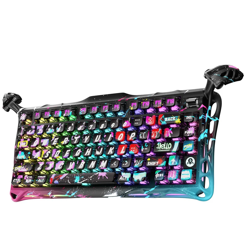 

Игровая клавиатура V75 Pro 75% с магнитным переключателем и эффектом Холла, только проводная, с возможностью горячей замены, неоновые граффити