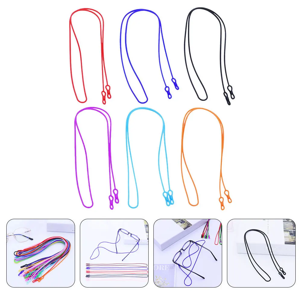 

6Pcs Glasses Strap Elastic Wear-Resistant Silicone Lanyard Lightweight Neck Holder for Eyeglasses Men Women Glasses Lanyard Men