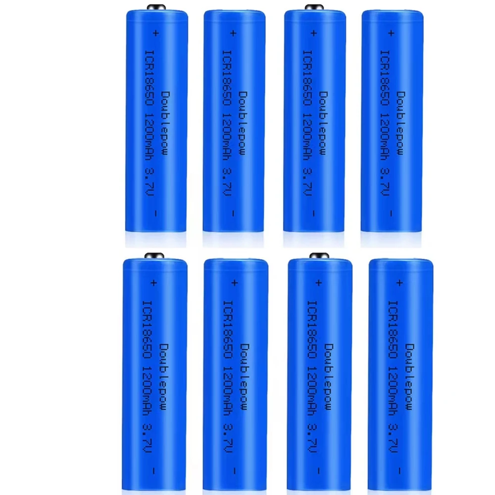 8pcs/lot 18650 rechargeable battery 3.7V 1200mAh small fan flashlight 18650 lithium battery