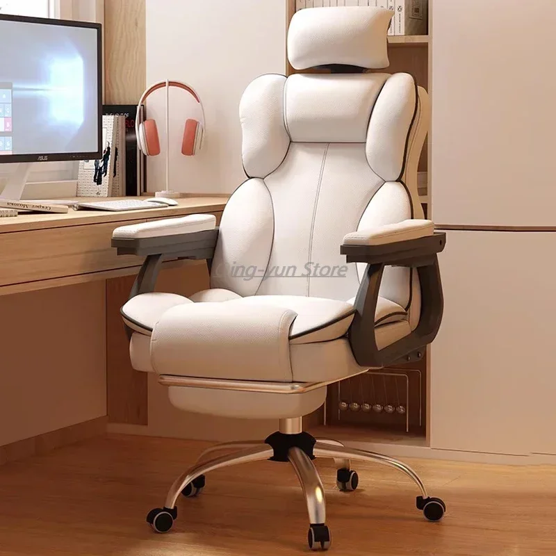 

Design Nordic Girl Office Chair Home Bedroom White Aluminium Mobile Armchairs Rotating Fashion Silla De Oficina Office