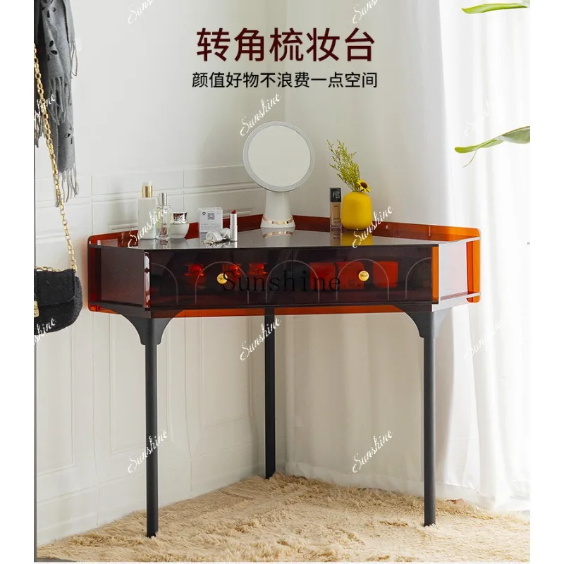 Italian transparent acrylic dresser corner small bedroom dressing table  FT