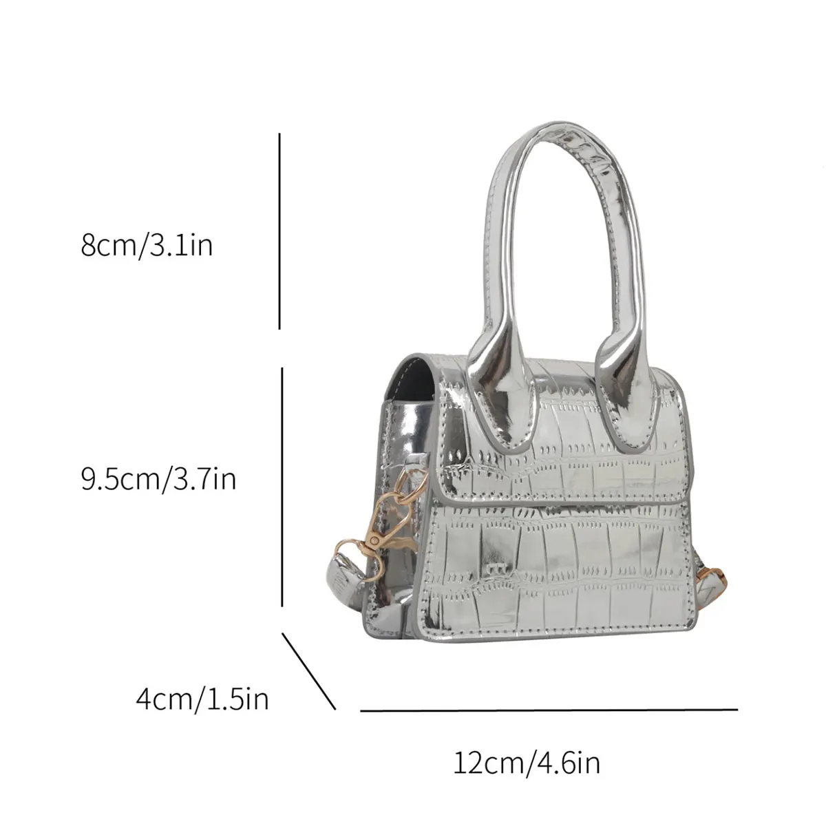 Trendy Fashionable Mini Shiny Stone Patterned Handbag Flip Up Lipstick Small Bag Coin Purse Daily Commuting Diagonal Cross Bag image 2
