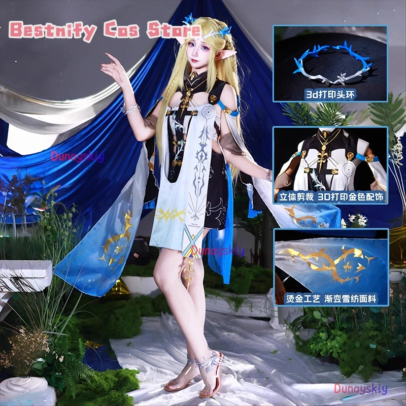 Cartethyia أنيمي كوسفسفريه ويذرينج موجات زي Cartethyia فستان مثير شعر مستعار موحد لعبة أنيمي لعب الأدوار الزي فساتين حريمي