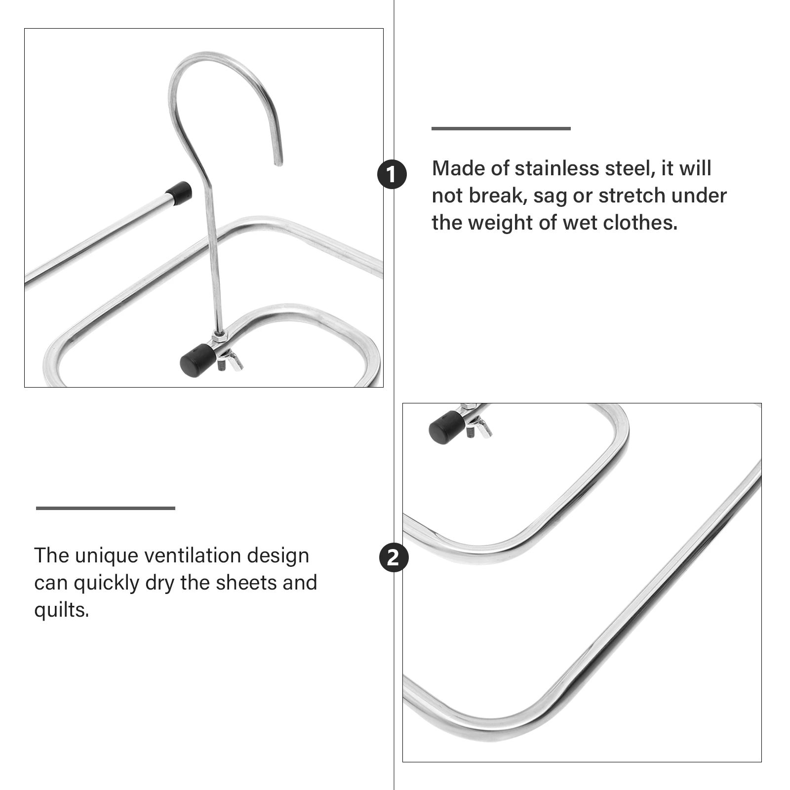 

2 Pcs Swivel Hanger Stainless Steel Quick drying Rack for Sheets Quilts Windproof Anti lost Spiral Heavy Duty Square Cloth