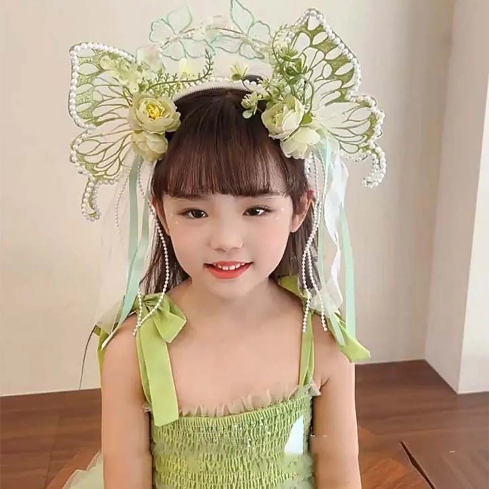 

Elegant Sweet Butterfly Fairy Hair Hoop Mesh Kawaii Elf Ear Headband Headwear Hair Ornaments Flower Headband Women