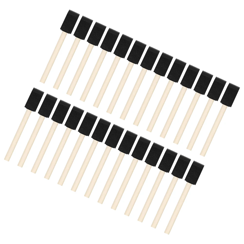 40 قطعة من فرش إسفنجية بمقبض خشبي للرسم اليدوي، لوازم الألوان المائية الزيتية، أداة رسم الرغاوي #1