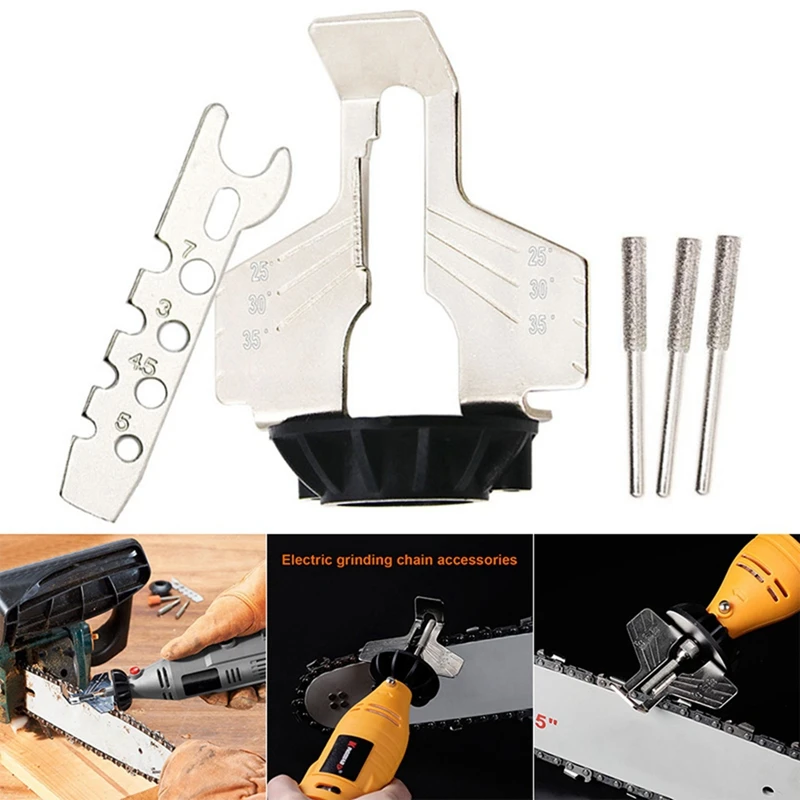 Chainsaw Sharpening Kit Electric Grinder Sharpening Polishing Attachment Set Saw Chain Tool Drill Rotary Accessories Set