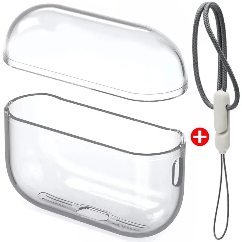 For Airpods Pro 2 Lanyard Clear Case Soft Tpu Airpod Pro 2 Transparent Case Kids Case for Apple Airpods Pro 2 Cover Capa Fundas