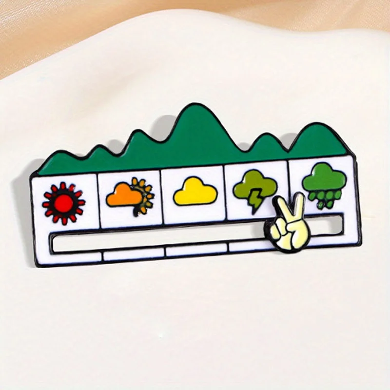 Interesting Sunny and Rainy Days Mood Changes Weather Brooch Sliding Clothing Decoration