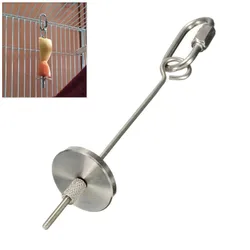 New Pet Birds Fruit Skewer Spear Food Hanging Holder For Pet Parrot Feeder Parakeet Small Animal Parrot Stainless Steel Toy Fork