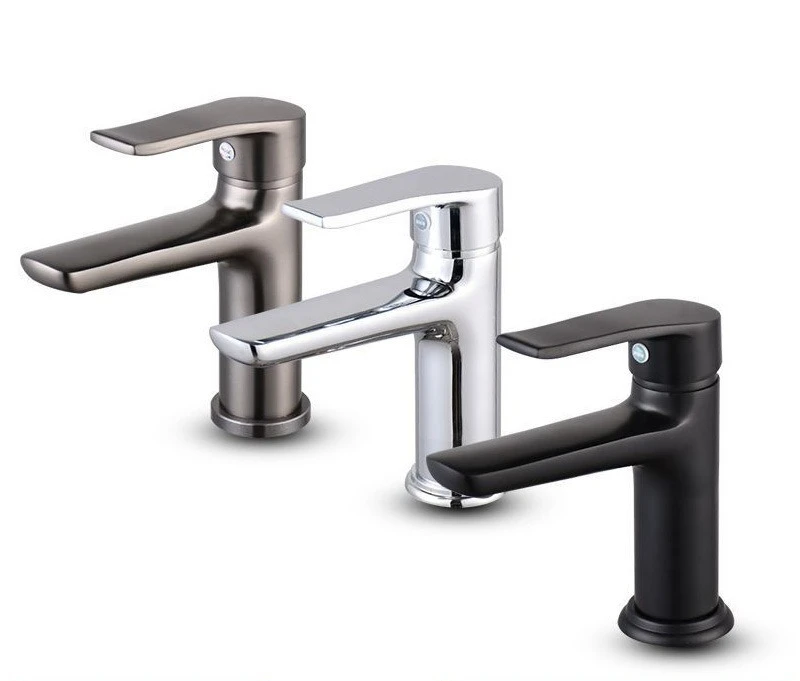 

Gun Gray Brass Washbasin Hot and Cold Faucet Washbasin Table Basin Bathroom Black Faucet
