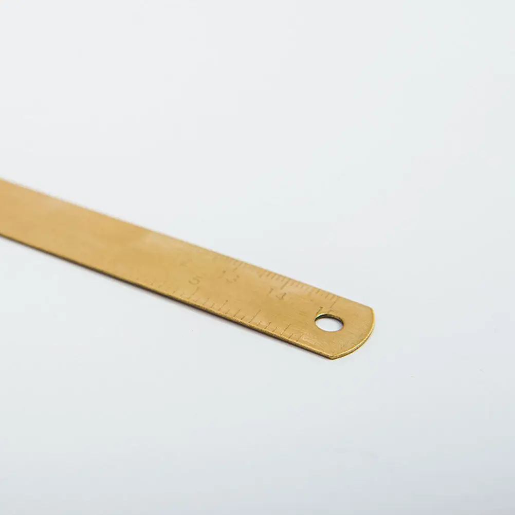 2Pcs Lightweight Brass Bookmark Ruler Vintage Straight Ruler Reusable Multi-Function Measuring Tool Study Supply Drawing