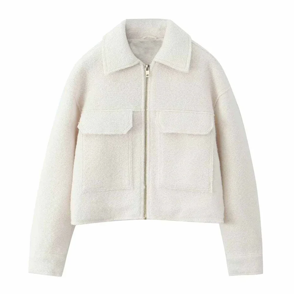 

Long Sleeve Collar Short Jacket Coat Autumn/Winter New Product Casual Women's Fashion Versatile Basic