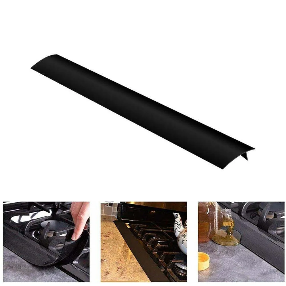 

Silicone Stove Gaps Cover Heat Resistant Flexible Kitchen Protector Cover Seamless Non Slip Dust Proof for Countertop Stovetop