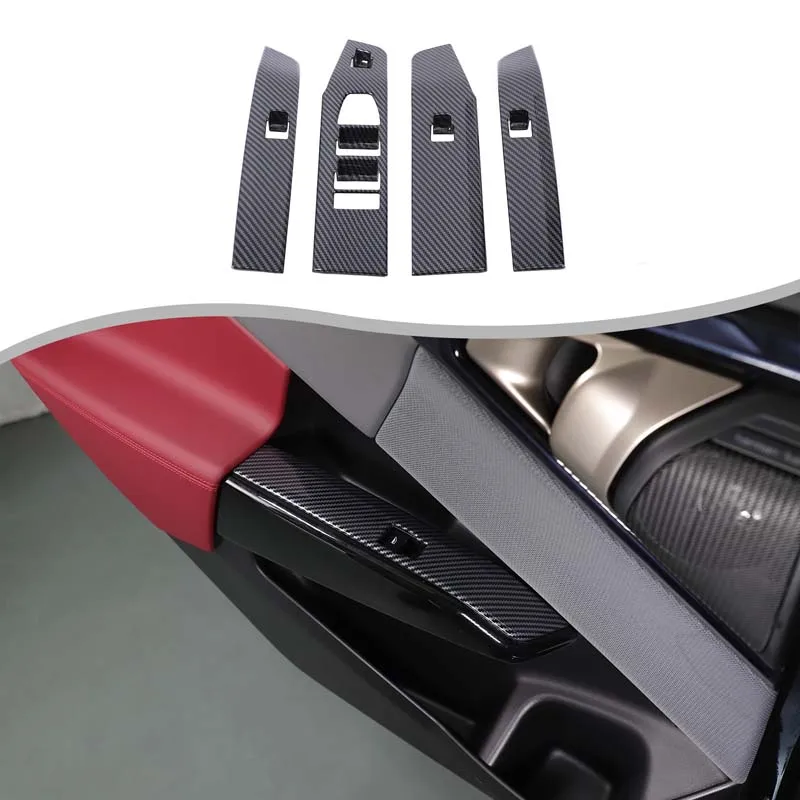 cadre-decoratif-de-levage-de-verre-interieur-d'automobile-en-fiber-de-carbone-abs-noir-accessoires-d'interieur-automobile-pour-bmw-x3-g48-2025