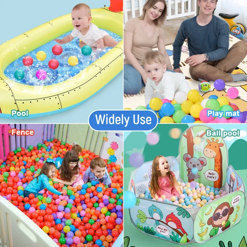 Boules en plastique colorées de sécurité pour bébé, boule de piscine d'eau pour bébé, boule de bain amusante, jouet de tente de fosse