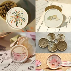 New Fire Lacquer Seal Cute Relief Multi-Layer Exquisite Carving Flowers Copper Head Invitation Envelope Sealing Seal Diy Gift
