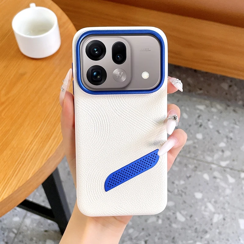 Case For OPPO Find X9 Ultra X9s X9 Pro X8 Ultra Premium PU Leather Cover Heat Dissipation Cover with Metal Camera Lens