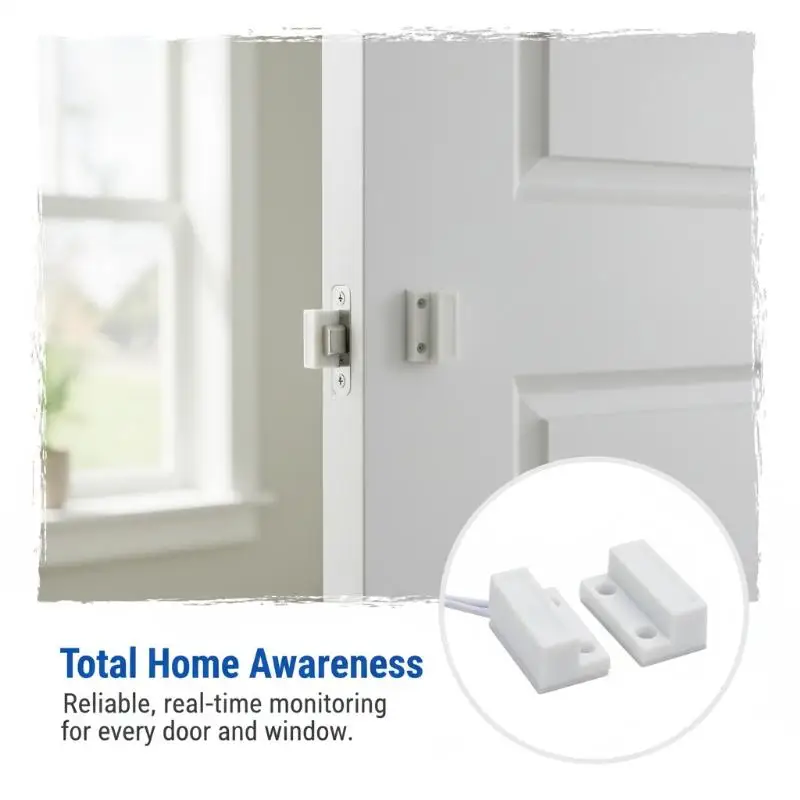 

Wired Door Window Magnetic Sensor Detector 1 Set Weatherproof Anti-Theft Part for Outdoor Home Gate Yard Security System