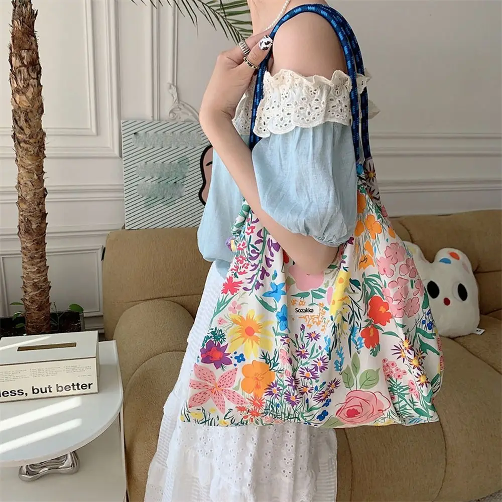 

Flower Shoulder Bag Cosmetic Bag Floral Leaf Work Tote Bag Summer Large Capacity Women's Bags Girls