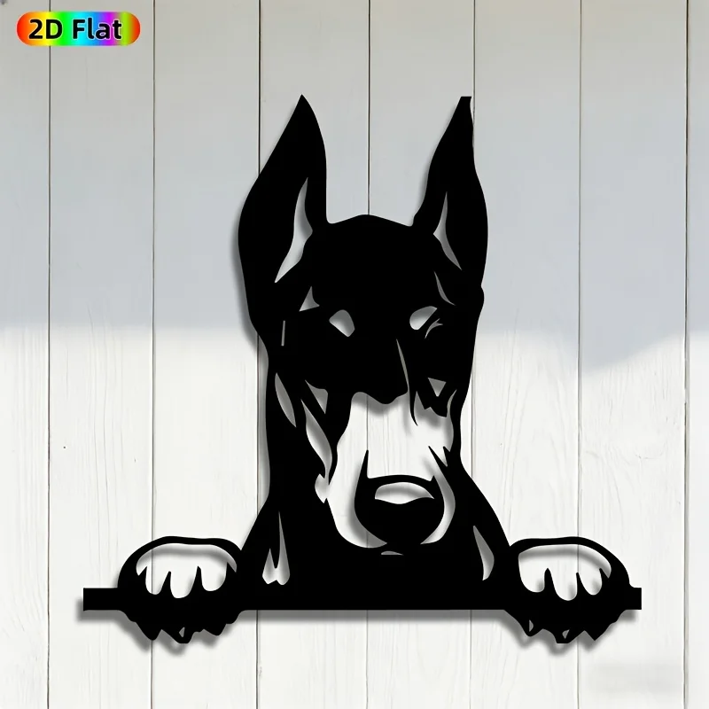 Dynamic Sitting & Standing Doberman Metal Statue, Ideal Gift for Dog Lovers