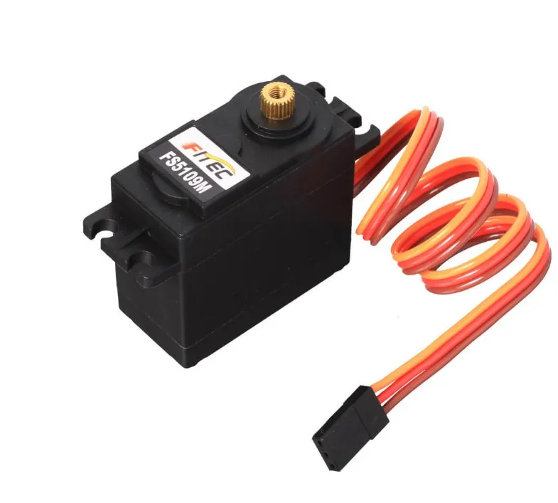 Feetch FS5109M 6V 10kg. cm Standard Size Copper Gear Servo Motor for RC Car Toys Trucks Hobby Radio Control Style Metal Plastic