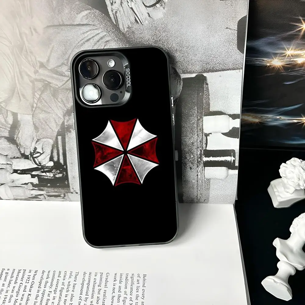 Umbrella Corporation Phone Case Matte Colored Silver For iPhone 15 16 14 13 12 11 Pro Max Plus XS X Shockproof Hard Cover