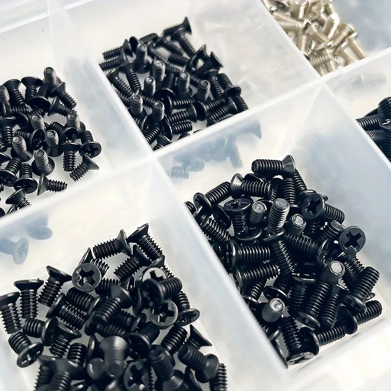 Computer Notebook Repair Screws 250pcs/500pcs Boxed, Cross Countersunk Self-Tapping Screws, Flat Head Screw Combination Kit image 6