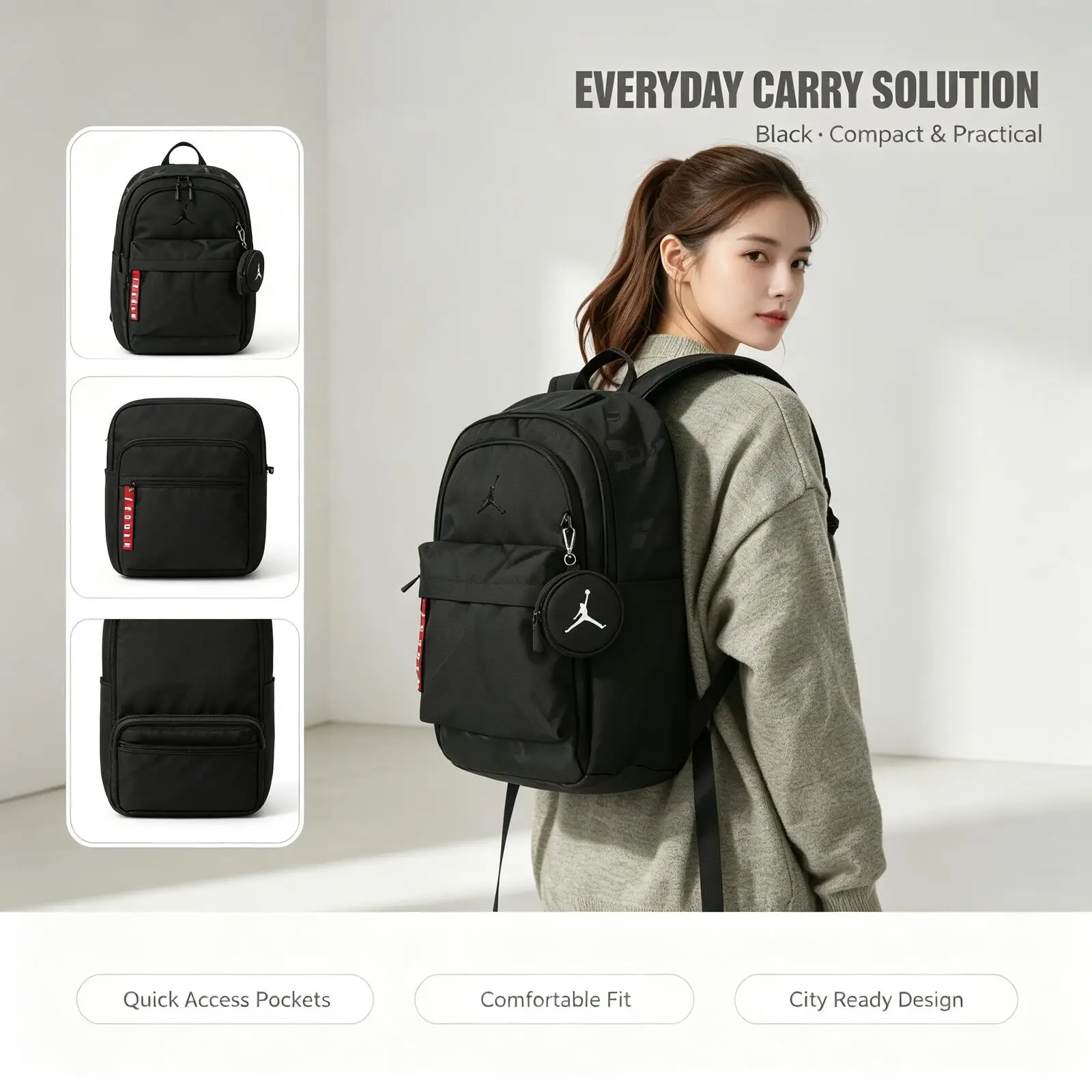 Nike Men's Women's Backpacks, Bags For Middle And High School Students, Casual Fashion Trendy Sports Backpacks JD2513158AD-001