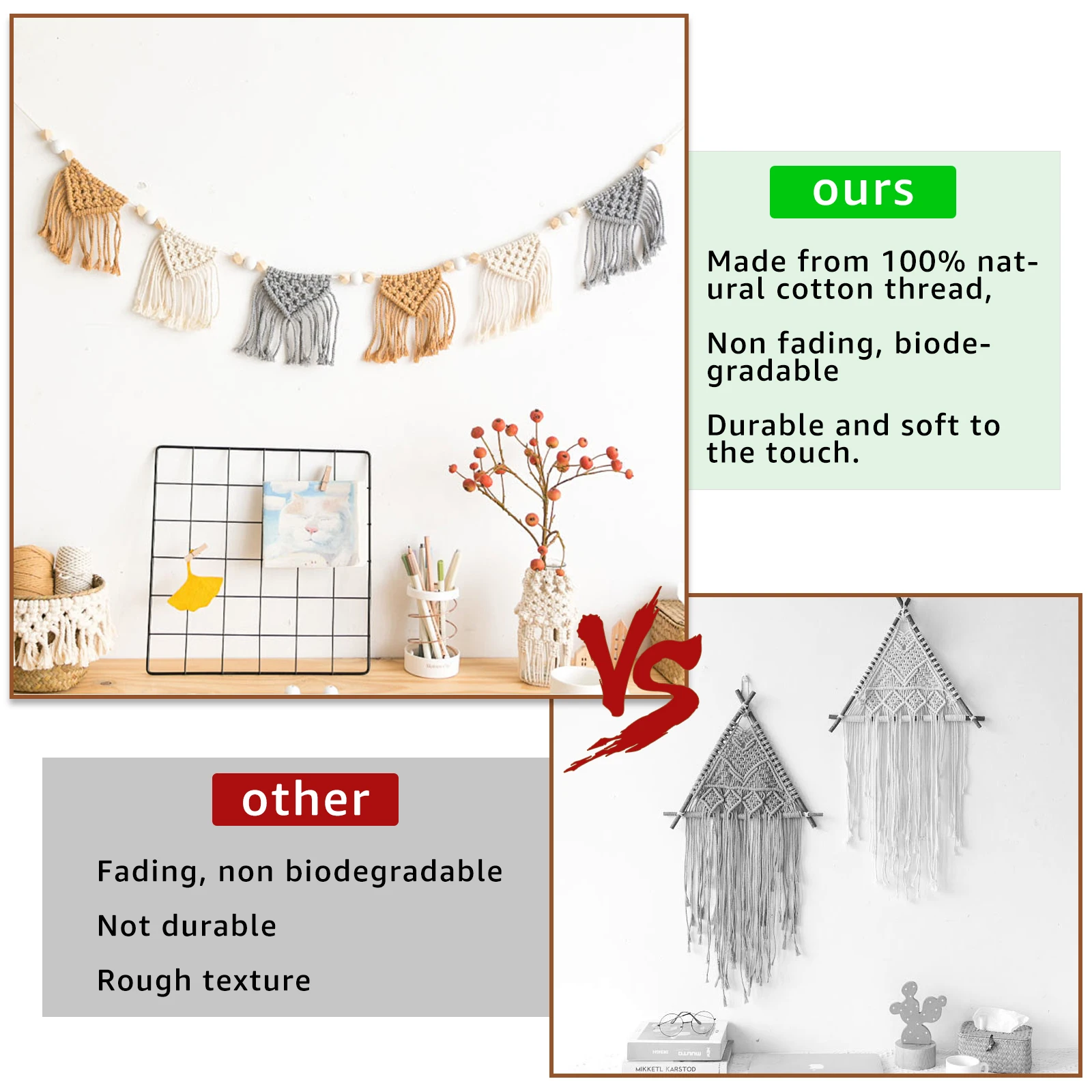 Macrame Kits for Adults Beginners DIY Macrame Kit with Macrame Rope Wooden Rings Dream Catcher Ring Beads Macrame Wall Hanger