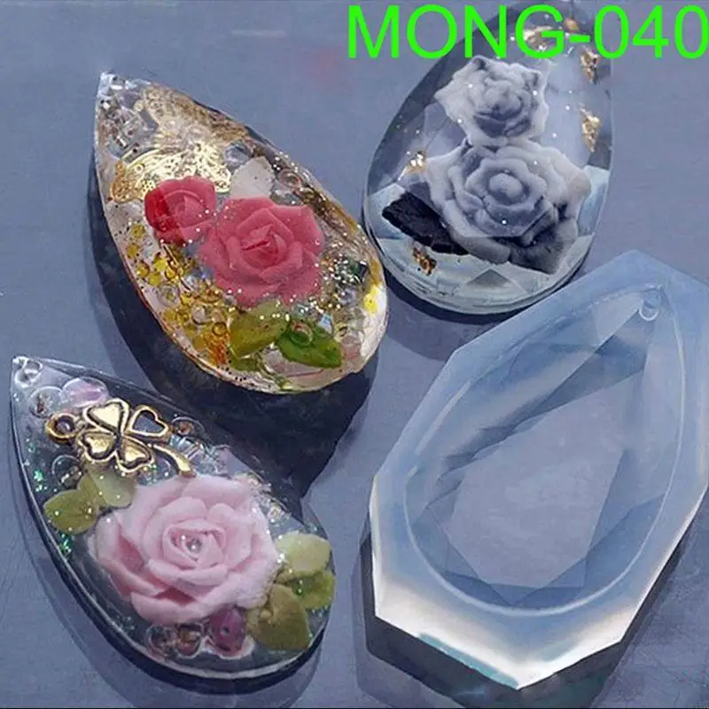 

34YA Faceted Teardrop Pendant Silicone Resin Mold Jewelry Making DIY Craft Tools