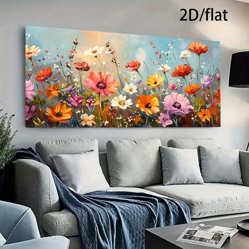 

Frameless Modern Canvas Painting Wall Art Colorful Flower Posters Decoration Nordic Canvas Prints for Living Room and Bedroom