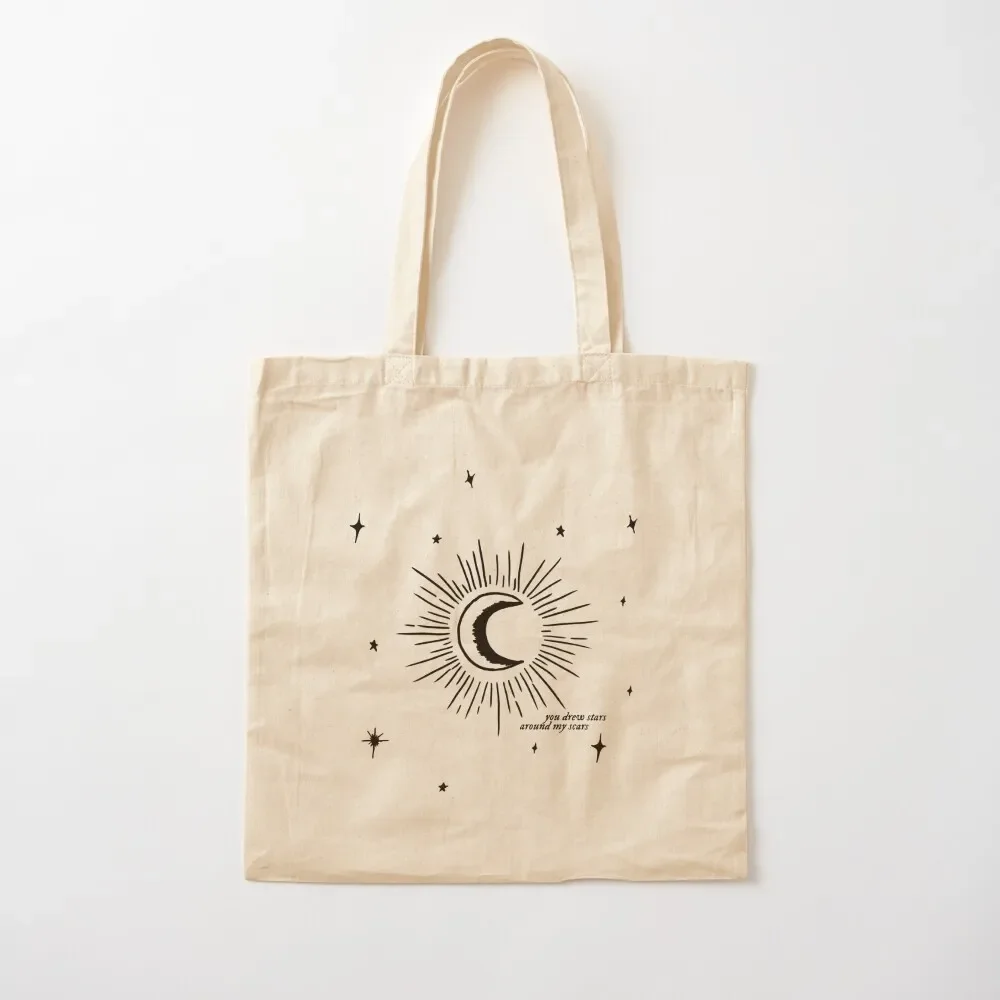 

you drew stars around my scars ~ black Tote Bag bag luxury women reusable shopping bags Tote Bag