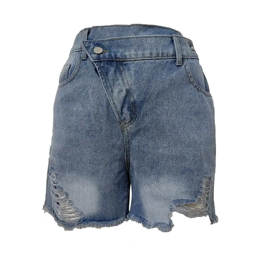 

Summer New Style Women's Denim Shorts High-Waisted Korean Version Plus Size Loose-Fit Wide-Leg A- Line Trendy Fringe