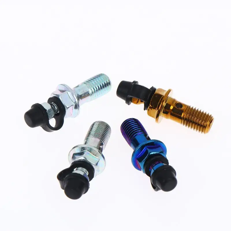 1Set Motorcycle Accessories Brake Bleed Screw Banjo Bolt M10*1.25mm /1.0mm Air Release Brake Caliper Cylinder Screw