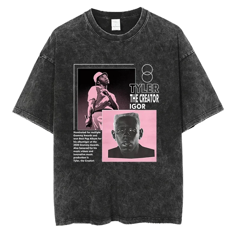 Camiseta extragrande do rapper Tyler para homens e mulheres, moda Harajuku, streetwear hip hop, tops de algodão, camiseta solta de manga curta vintage, Y2K