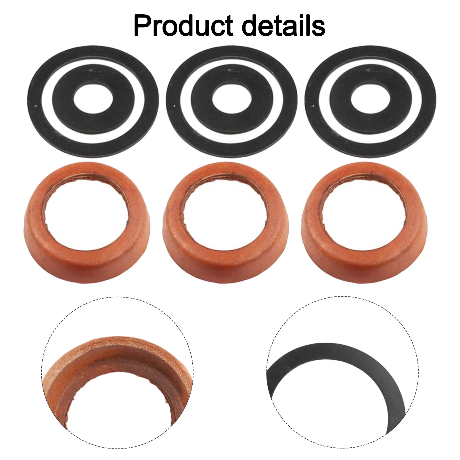 Comprehensive Set of Replacement Parts for 75 Model Hand Water Pumps Includes 3 Leather Cuffs and 6 Rubber Seals
