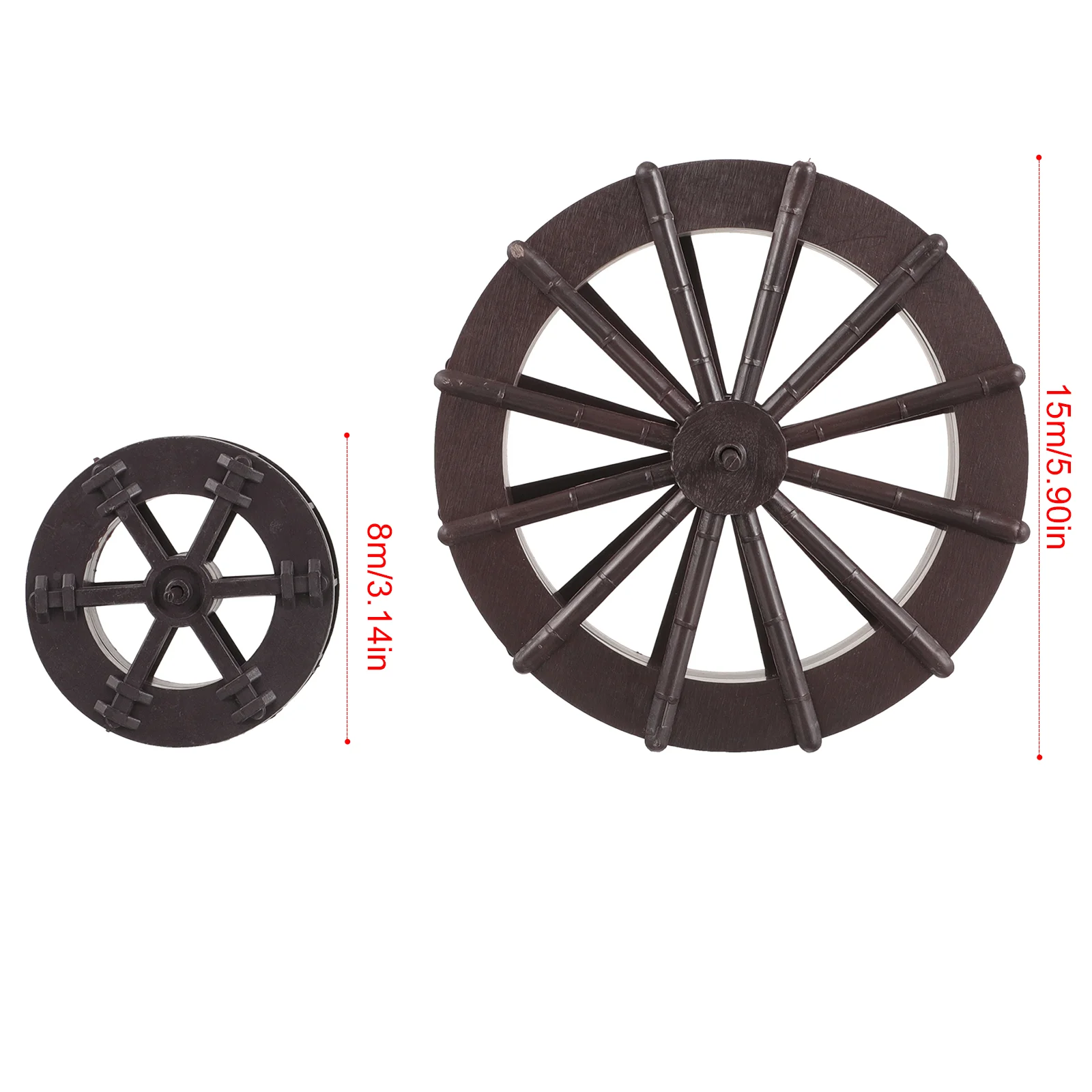 2 Pcs Fountain Feng Shui Wheel Decor Waterfall Desktop Replacement Wheels Artificial Rockery Plastic Simulation Model Small