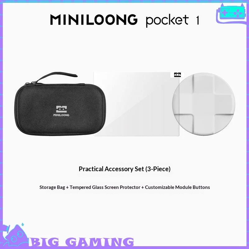 

Аксессуары для портативной игровой консоли Miniloong Pocket 1: эксклюзивная защитная пленка, чехол для хранения, D-Pad, пылезащитный комплект для ремонта игровой приставки