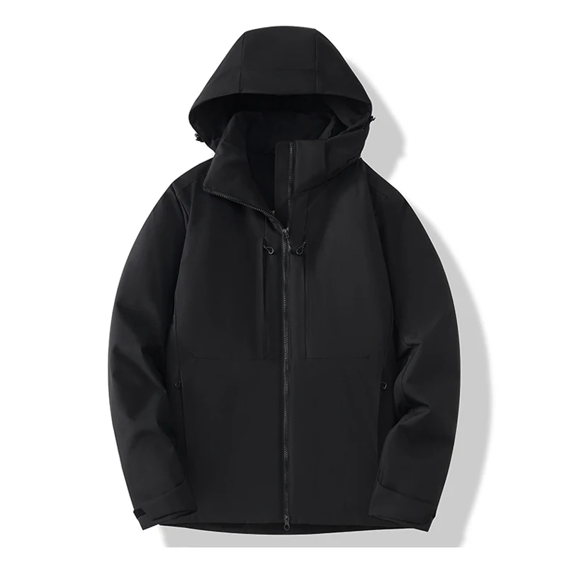 HDIRXG Unisex Waterdichte Fleece Jassen Winterwarmte Wandeljas Winddichte Regenjas Dikke Jas voor Buiten Kamperen