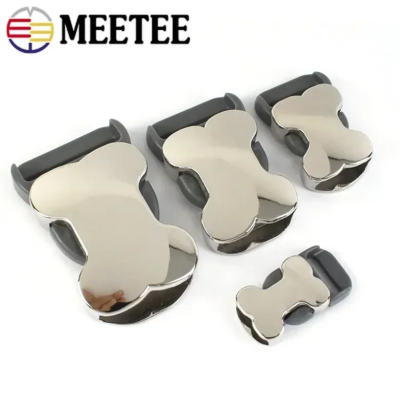 2/5Pcs 10/15/20/25mm Cute Bone Metal Buckles Dog Collar Side Release Buckle Insert Adjust Clasp Bags Belt Luggage Accessories