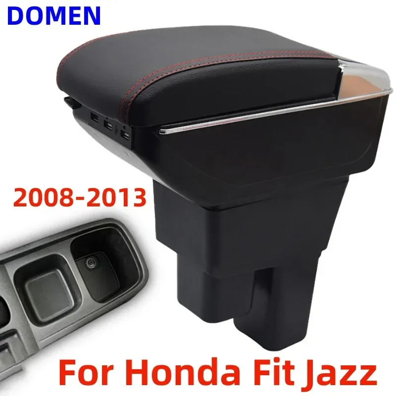 

For Honda Fit Jazz Armrest box Original dedicated central armrest box modification accessories Dual Layer USB Charging 2008-2013