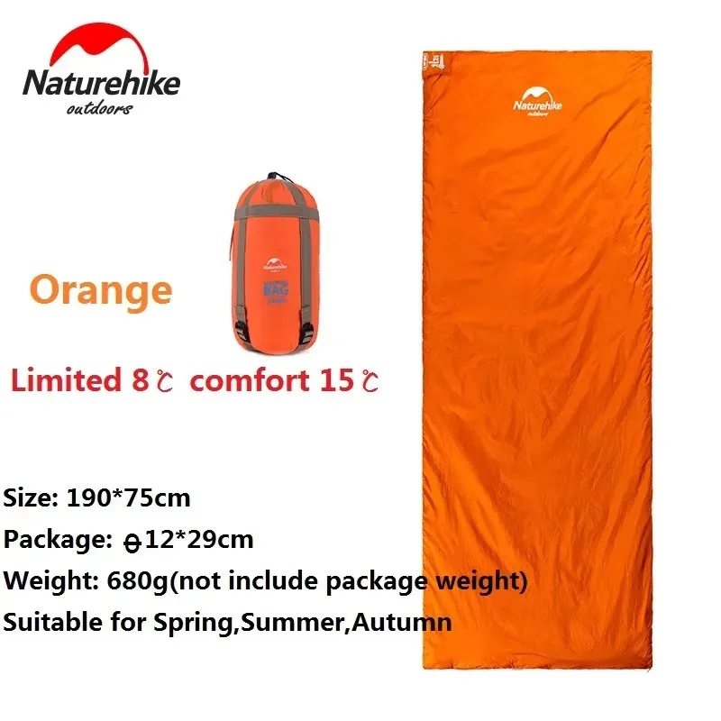 

Naturehike-190*75 см спальный мешок-конверт для взрослых, кемпинг, открытый мини-прогулочный пляжный спальный мешок, сверхлегкий весенне-осенний, LW180
