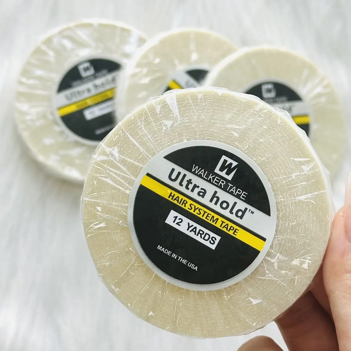 12 jardas ultra hold fita adesiva dupla face de extensão de cabelo branco forte segurar fita de sistema de cabelo para peruca peruca