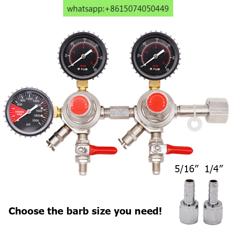 Craft Beer Carbon Dioxide Steel Bottle Pressure Reducing Gauge Brewing Dual Output Carbon Dioxide Adjustment