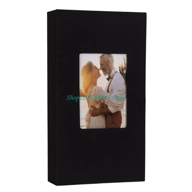 R53F Photo Album 4x6 Linen Cover Mini Photobook Slip in Picture Book Hold 300 Photo for Wedding Baby Vacation Anniversaries