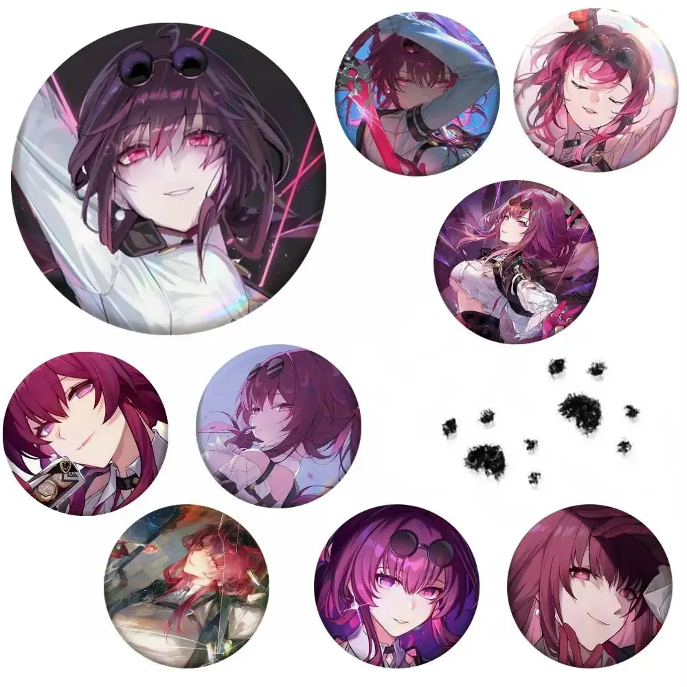 Kafka Honkai Star Rail Game Badge Tinplate Meme Round Brooch For Hat Bag Creative Lapel Jewelry Accessories Gifts